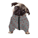 Ladybug Striped Pattern Print Dog Zip Up Jacket
