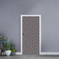 Ladybug Striped Pattern Print Door Sticker