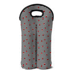 Ladybug Striped Pattern Print Double Neoprene Wine Tote