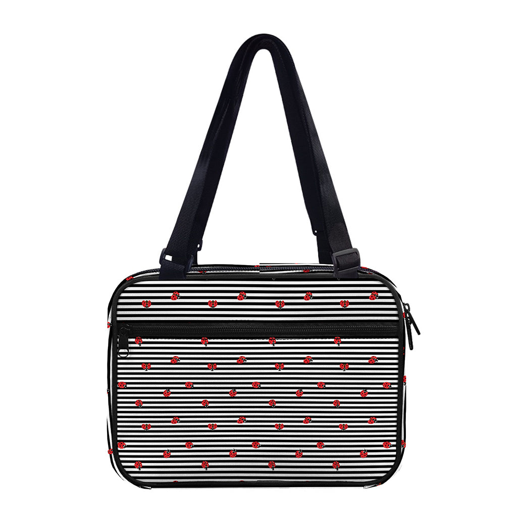Ladybug Striped Pattern Print Double Strap Bible Bag
