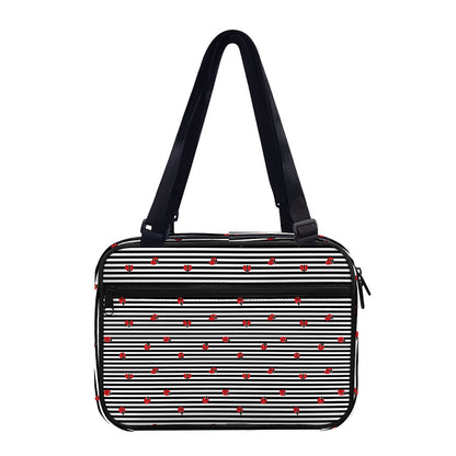 Ladybug Striped Pattern Print Double Strap Bible Bag