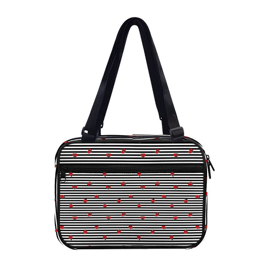 Ladybug Striped Pattern Print Double Strap Bible Bag