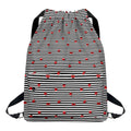 Ladybug Striped Pattern Print Drawstring Backpack