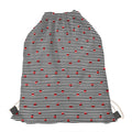 Ladybug Striped Pattern Print Drawstring Bag