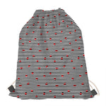 Ladybug Striped Pattern Print Drawstring Bag