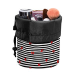 Ladybug Striped Pattern Print Drawstring Makeup Bag