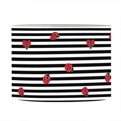 Ladybug Striped Pattern Print Drum Lamp Shade