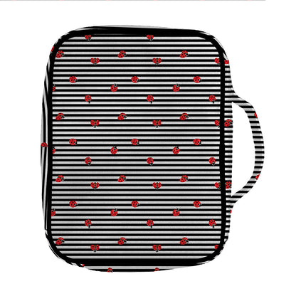 Ladybug Striped Pattern Print Front Pocket Bible Bag
