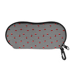 Ladybug Striped Pattern Print Glasses Case