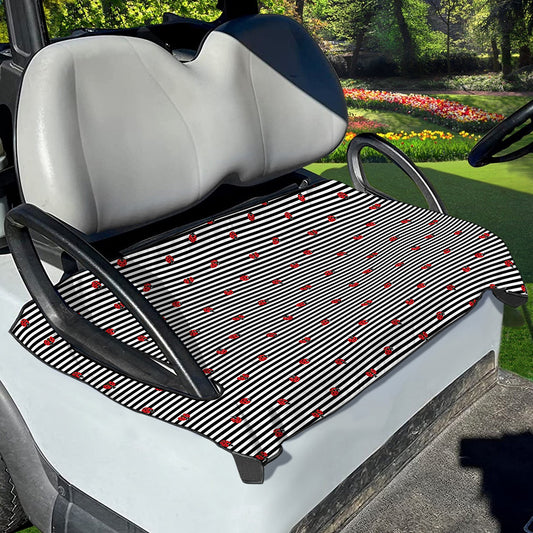 Ladybug Striped Pattern Print Golf Cart Seat Cover