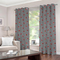 Ladybug Striped Pattern Print Grommet Curtains
