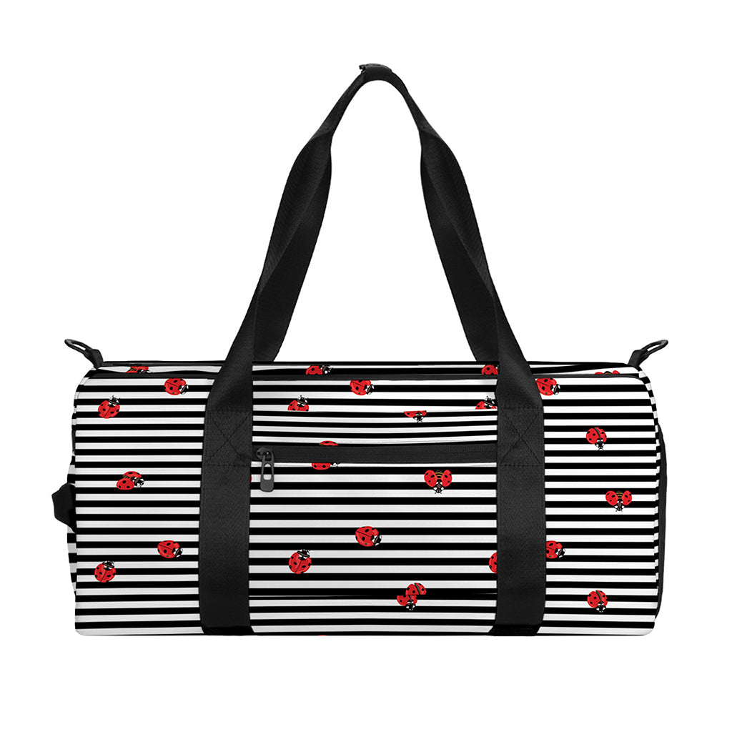 Ladybug Striped Pattern Print Gym Bag