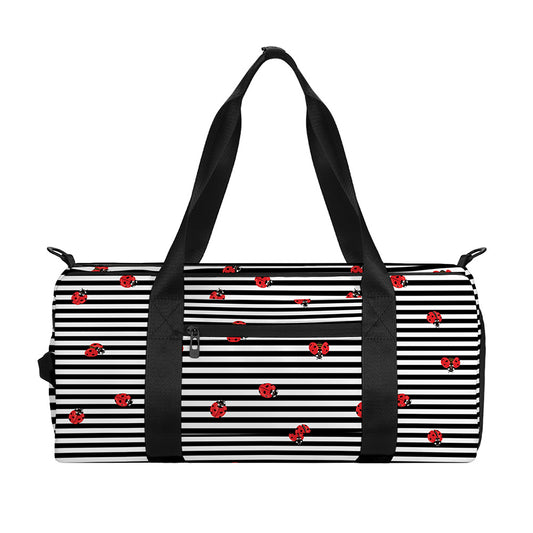 Ladybug Striped Pattern Print Gym Bag