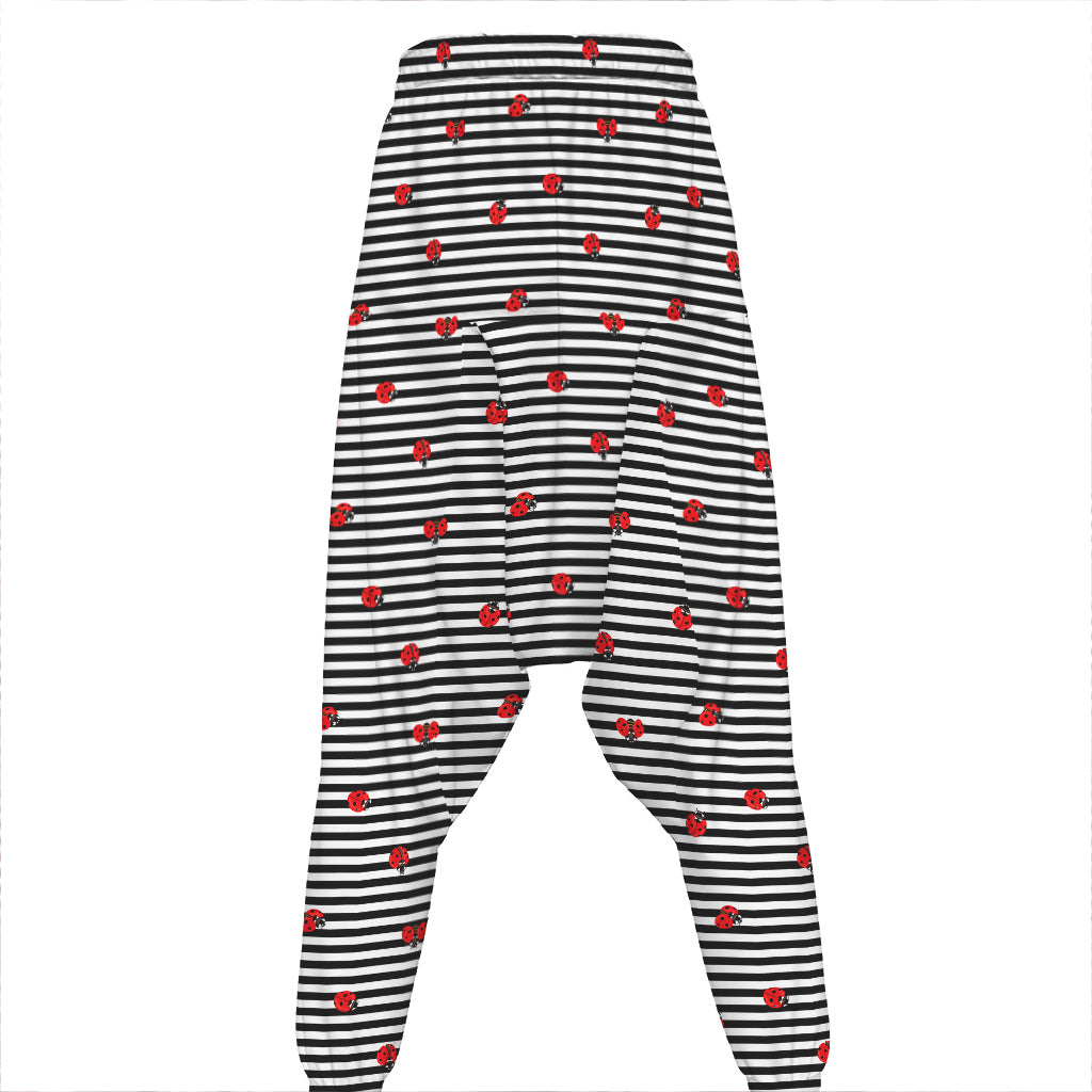 Ladybug Striped Pattern Print Hammer Pants