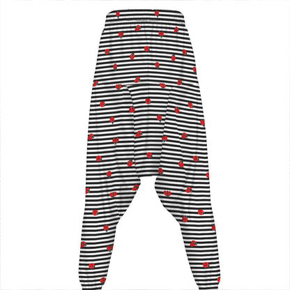 Ladybug Striped Pattern Print Hammer Pants