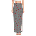 Ladybug Striped Pattern Print High Slit Maxi Skirt