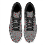 Ladybug Striped Pattern Print High Top Leather Sneakers