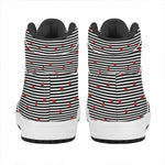 Ladybug Striped Pattern Print High Top Leather Sneakers