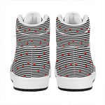 Ladybug Striped Pattern Print High Top Leather Sneakers