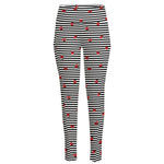 Ladybug Striped Pattern Print High-Waisted Pocket Leggings
