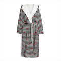 Ladybug Striped Pattern Print Hooded Bathrobe