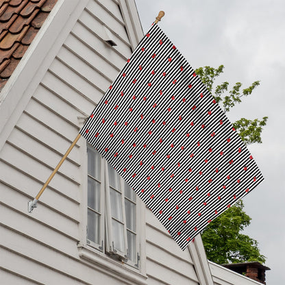 Ladybug Striped Pattern Print House Flag