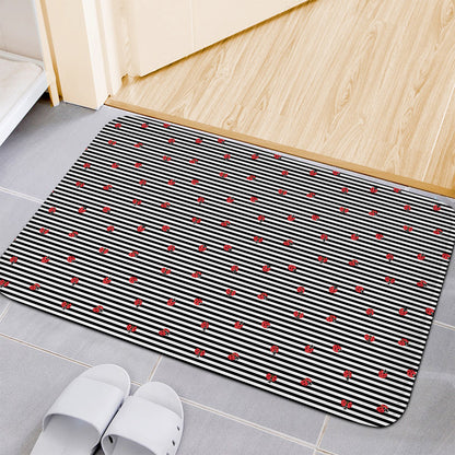 Ladybug Striped Pattern Print Indoor Door Mat