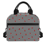 Ladybug Striped Pattern Print Insulated Lunch Bag