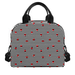 Ladybug Striped Pattern Print Insulated Lunch Bag