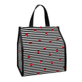 Ladybug Striped Pattern Print Insulated Lunch Tote