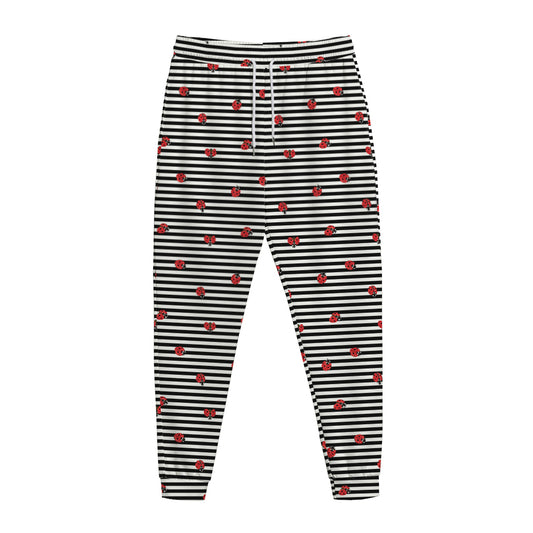 Ladybug Striped Pattern Print Jogger Pants