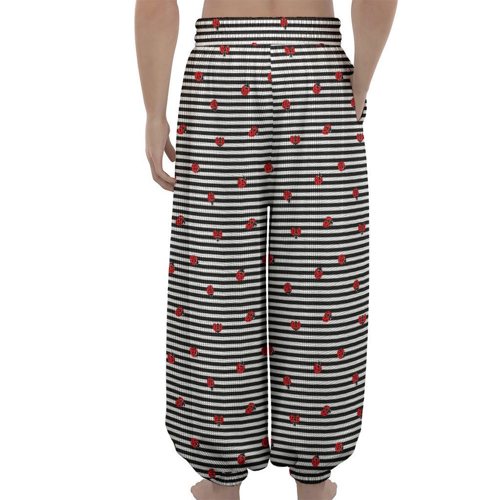 Ladybug Striped Pattern Print Lantern Pants