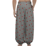 Ladybug Striped Pattern Print Lantern Pants