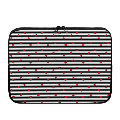 Ladybug Striped Pattern Print Laptop Sleeve