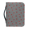 Ladybug Striped Pattern Print Leather Bible Cover