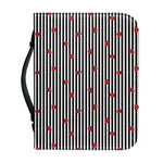 Ladybug Striped Pattern Print Leather Bible Cover