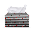 Ladybug Striped Pattern Print Leather Tissue Box Cover