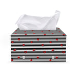 Ladybug Striped Pattern Print Leather Tissue Box Cover