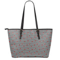 Ladybug Striped Pattern Print Leather Tote Bag With Zipper