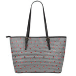 Ladybug Striped Pattern Print Leather Tote Bag