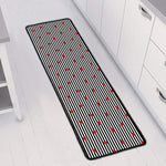 Ladybug Striped Pattern Print Long Kitchen Mat