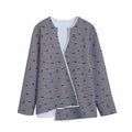 Ladybug Striped Pattern Print Long Sleeve Short Coat