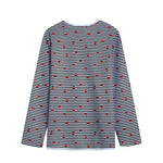 Ladybug Striped Pattern Print Long Sleeve Short Coat