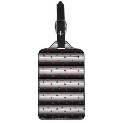 Ladybug Striped Pattern Print Luggage Tag