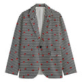 Ladybug Striped Pattern Print Men's Blazer