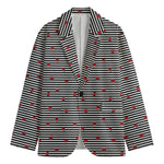 Ladybug Striped Pattern Print Men's Blazer