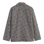 Ladybug Striped Pattern Print Men's Blazer