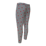 Ladybug Striped Pattern Print Men's Compression Pants