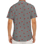 Ladybug Striped Pattern Print Men's Deep V-Neck Shirt