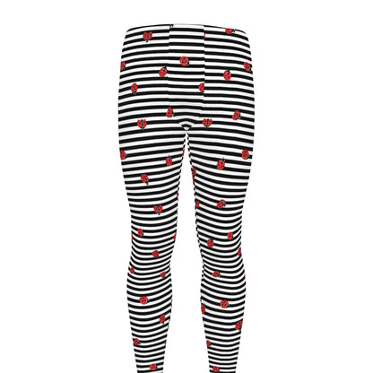 Ladybug Striped Pattern Print Men's leggings